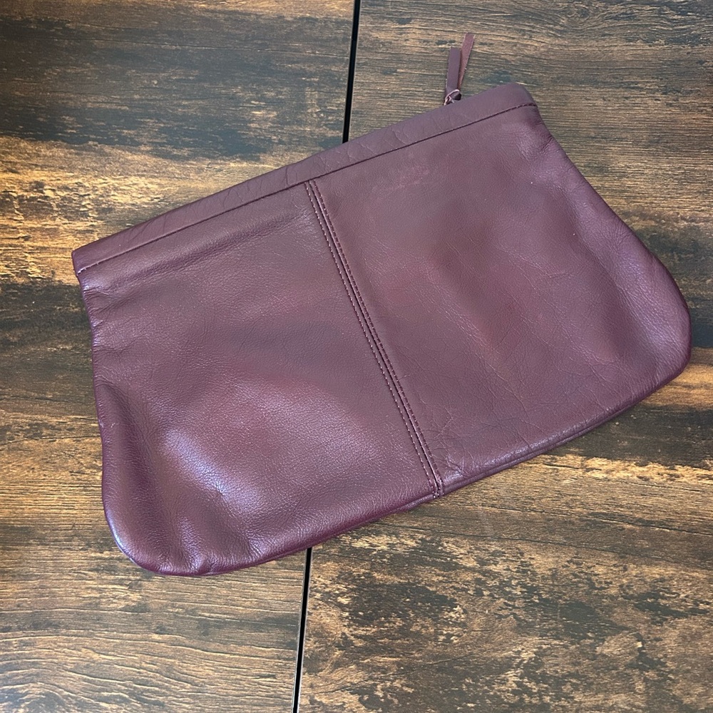 Vintage Leather Contessa Clutch Purse. Evening Bag. Zipper. Genuine Leather - Picture 2 of 4